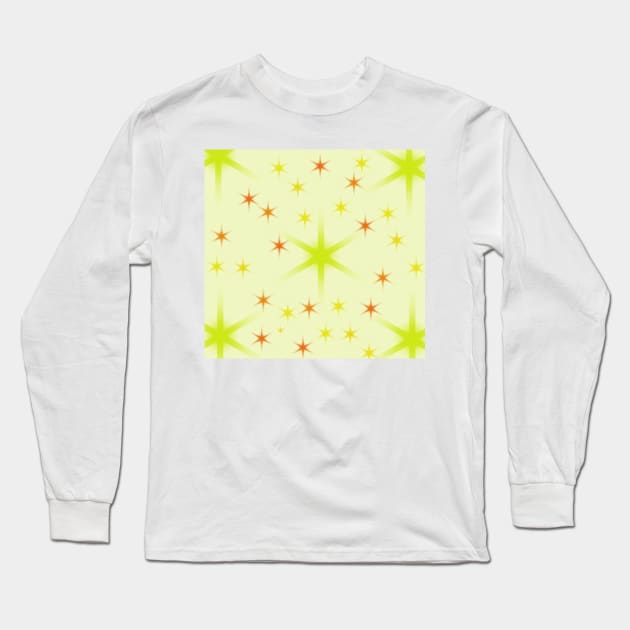 YELLOW ORANGE RED STARS PATTERN BACKGROUND Long Sleeve T-Shirt by Artistic_st